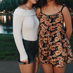 Off-The-Shoulder Knit White Top